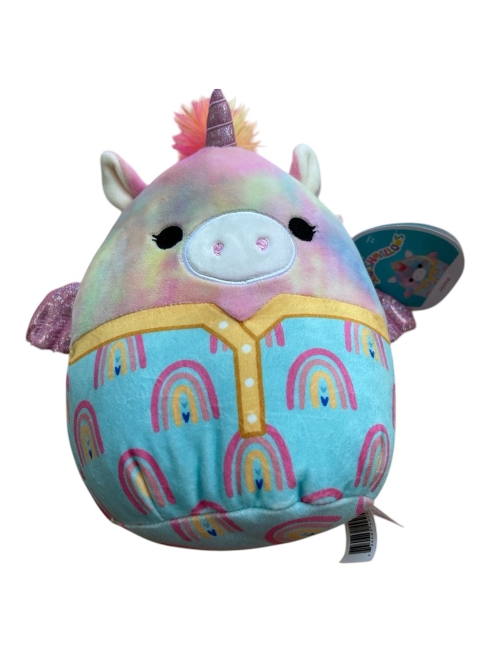 NWT Squishmallows Jaime the Pegasus in pajamas 8” Plush Tie Dye